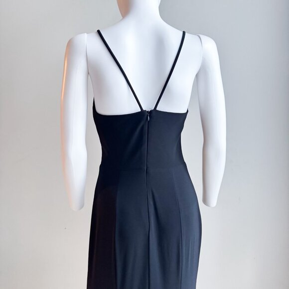 Vintage y2k Black Bodycon Spaghetti Strap Maxi Dress 4 - Picture 4 of 5